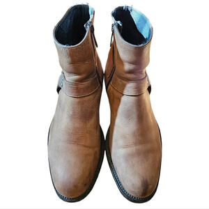 Donald J Pliner Men's  Moto Riding Biker Short Rider Brown Boho Fall Boots 8.